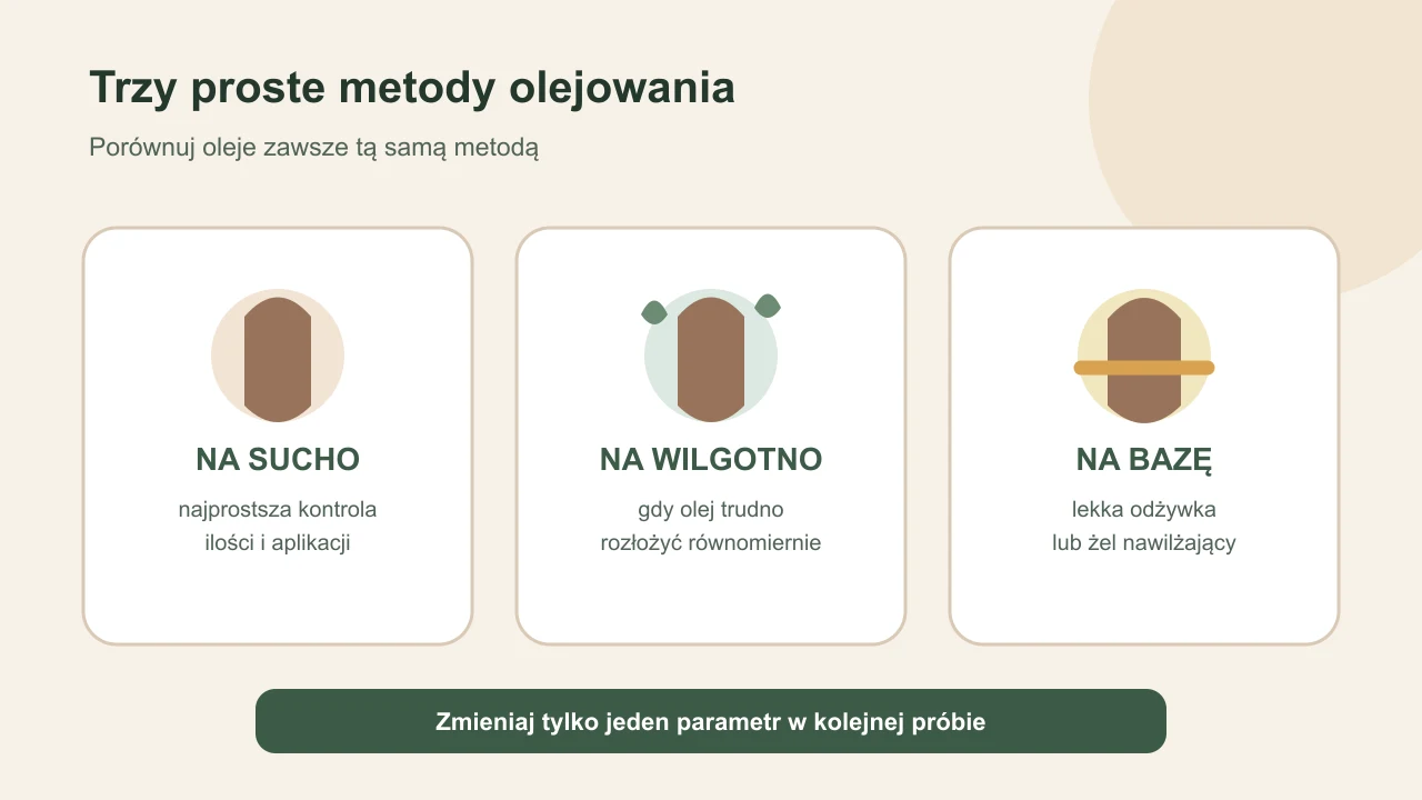 Olejowanie włosów na sucho, na wilgotno i na bazę