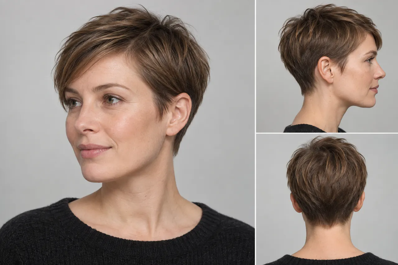 Pixie cut na cienkich włosach z dłuższą górą